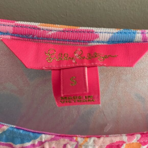 Lilly Pulitzer Pink and Blue Green Patterned Dress - Picture 2 of 5